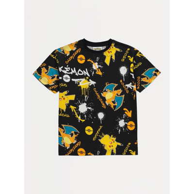 George Pokémon Black Graffiti T-Shirt