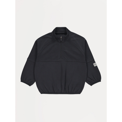 George Black Funnel Neck Half Zip Waffle Sweatshirt