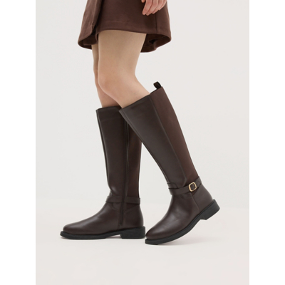 George Brown Knee High Riding Boots - Chocolate Brown