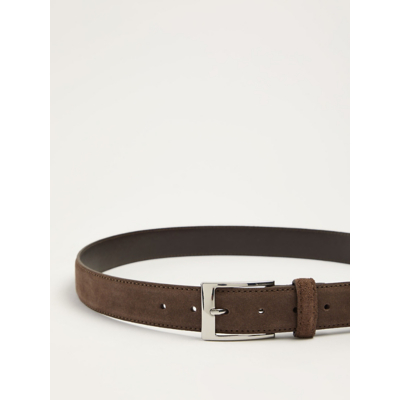 George Chocolate Brown Suede Belt