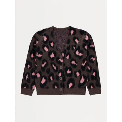 George Brown Leopard Print V Neck Cardigan
