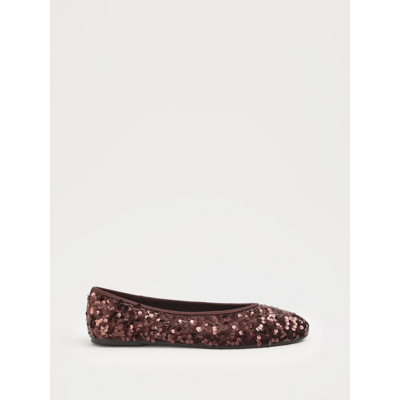George Brown Sequin Ballet Flats - Chocolate Brown