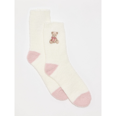 George Tickled Pink Embroidered Bear Cosy Socks