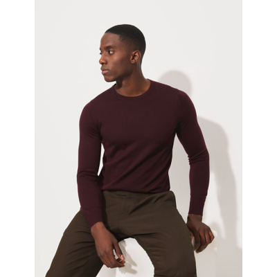 George Studio Edit Burgundy Merino Wool Crew Neck Jumper