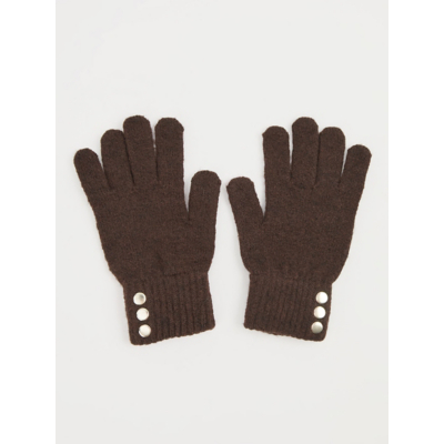 George Brown Studded Gloves - Chocolate Brown