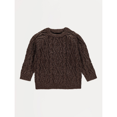 George Chocolate Cable Knitted Jumper - Chocolate Brown