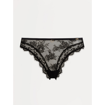 George Entice Black Floral Lace Brazilian Knickers