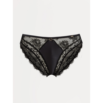George Entice Black Floral Lace High Leg Knickers