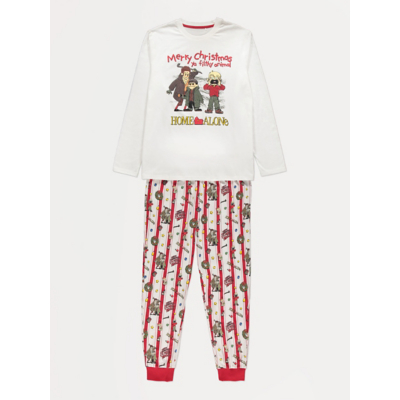 George Christmas Home Alone Striped Mens Matching Family Pyjamas - Red