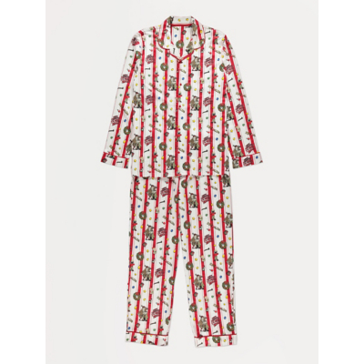 George Christmas Home Alone Striped Shirt Mens Matching Family Pyjamas - Red