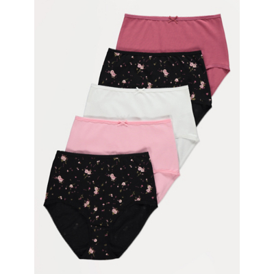 George Ditsy Floral Full Briefs 5 Pack - Pink