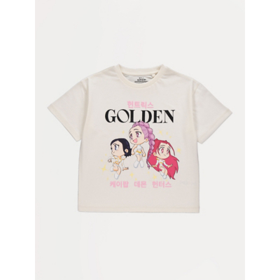 George K-Pop Demon Hunters Huntrix Golden T-Shirt - Cream
