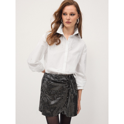 George White Bling Long Sleeve Poplin Shirt