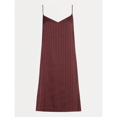 George Brown Striped Satin Cami Nightdress - Burgundy