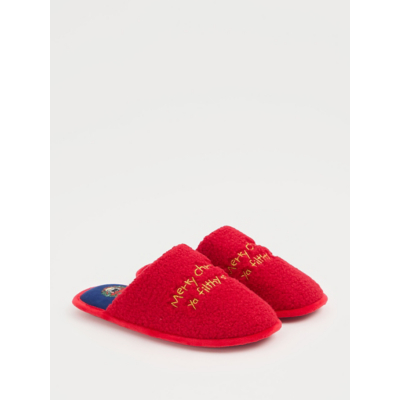 George Christmas Home Alone Red Borg Mule Slippers