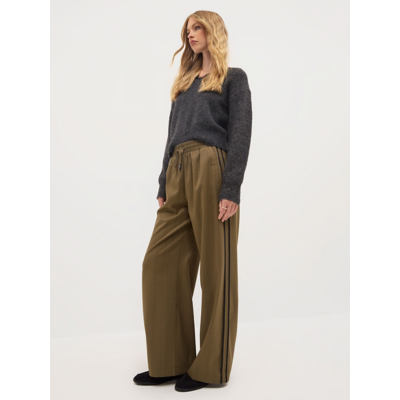 George Khaki Pinstriped Side Tailored Joggers