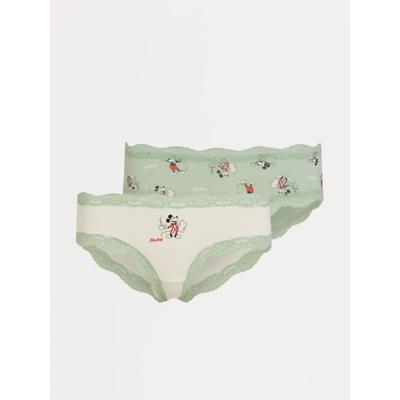 George Disney Mickey Mouse Hipster Short Knickers 2 Pack - Green