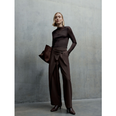 George Studio Edit Brown Wrap Waist Balloon Trousers - Chocolate Brown