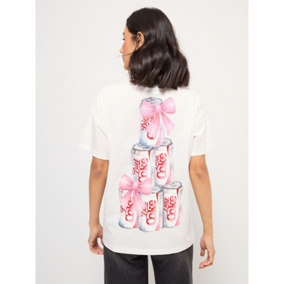 George Tickled Pink Diet Coke Official Back Graphic T-Shirt - Cream