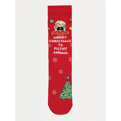 George Christmas Home Alone Red Ankle Socks