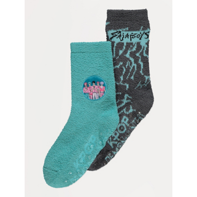 George K-Pop Demon Hunters Blue Cosy Socks 2 Pack - Teal Blue