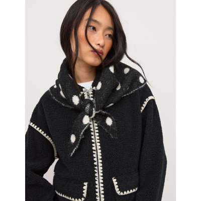 George Black Polka Dot Triangle Knitted Scarf