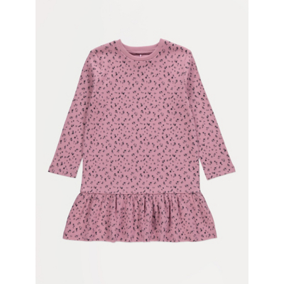 George Dusty Pink Ditsy Floral Long Sleeve Ribbed Dress