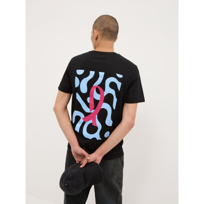 George Tickled Pink Mens Black Crew Neck T-Shirt