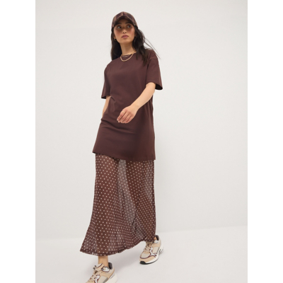 George Brown Polka Dot 2-in-1 Maxi Dress - Chocolate Brown