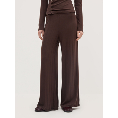 George Chocolate Brown Ribbed Wide Leg Co-ord Trousers