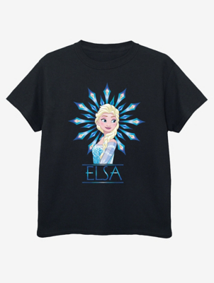 NW2 Frozen Elsa Snowflake Kids Black Printed T-Shirt | Kids | George at ...