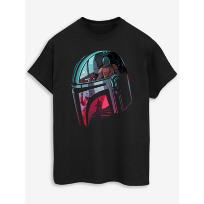 George NW2 Star Wars The Mandalorian Mandalore Helmet Reflection Black T-Shirt