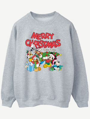 NW2 Disney Mickey Christmas Adult Grey Unisex Sweatshirt | Collections |  George at ASDA