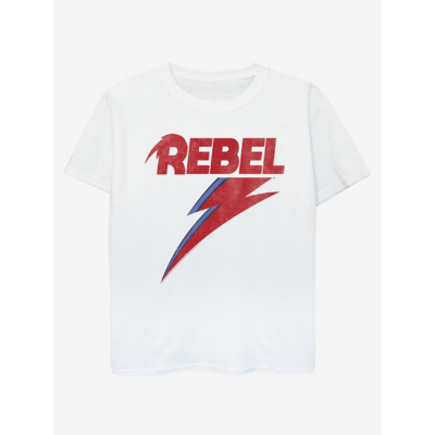 George NW2 David Bowie Distressed Rebel White Music T-Shirt