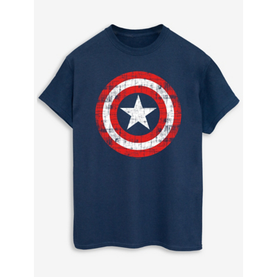 George Men's Nw2 Captain America Shield Adult Navy Printed T-Shirt - Xxx Extra
