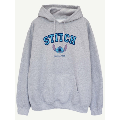 George NW2 Disney Lilo & Stitch College Grey Printed Hoodie