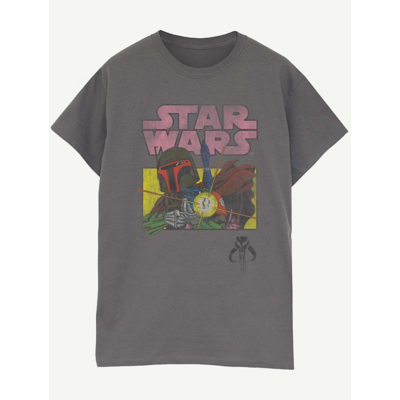 George NW2 Star Wars Boba Fett Adult Charcoal T-Shirt - Charcoal Grey
