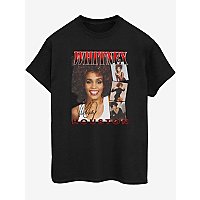 Whitney Houston Photos Womens Black Printed T-Shirt | Women | George at ASDA