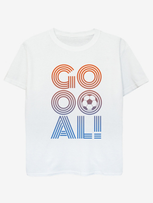 NW2 Football Goal Slogan Kids White Printed TShirt Kids at ASDA