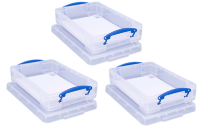 Really Useful Clear Storage Box 4 Litre Pack of 3 Home at ASDA
