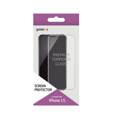 George Groov-e Glass Screen Protector for iPhone 16 & 15 - Clear