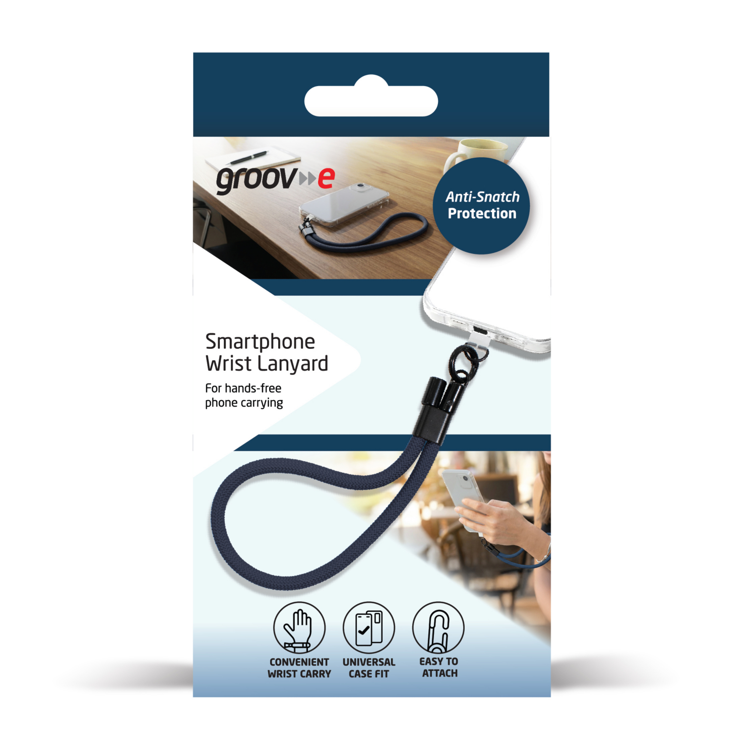 George Navy Groov-E Universal Wrist Lanyard For Smartphone