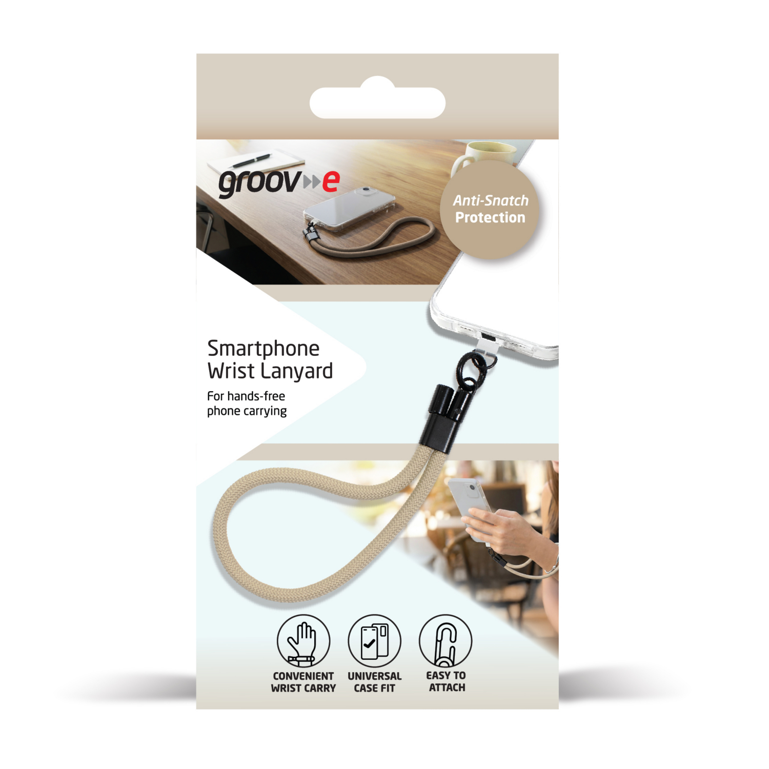George Nude & White Groov-E Nude Universal Wrist Lanyard For Smartphone