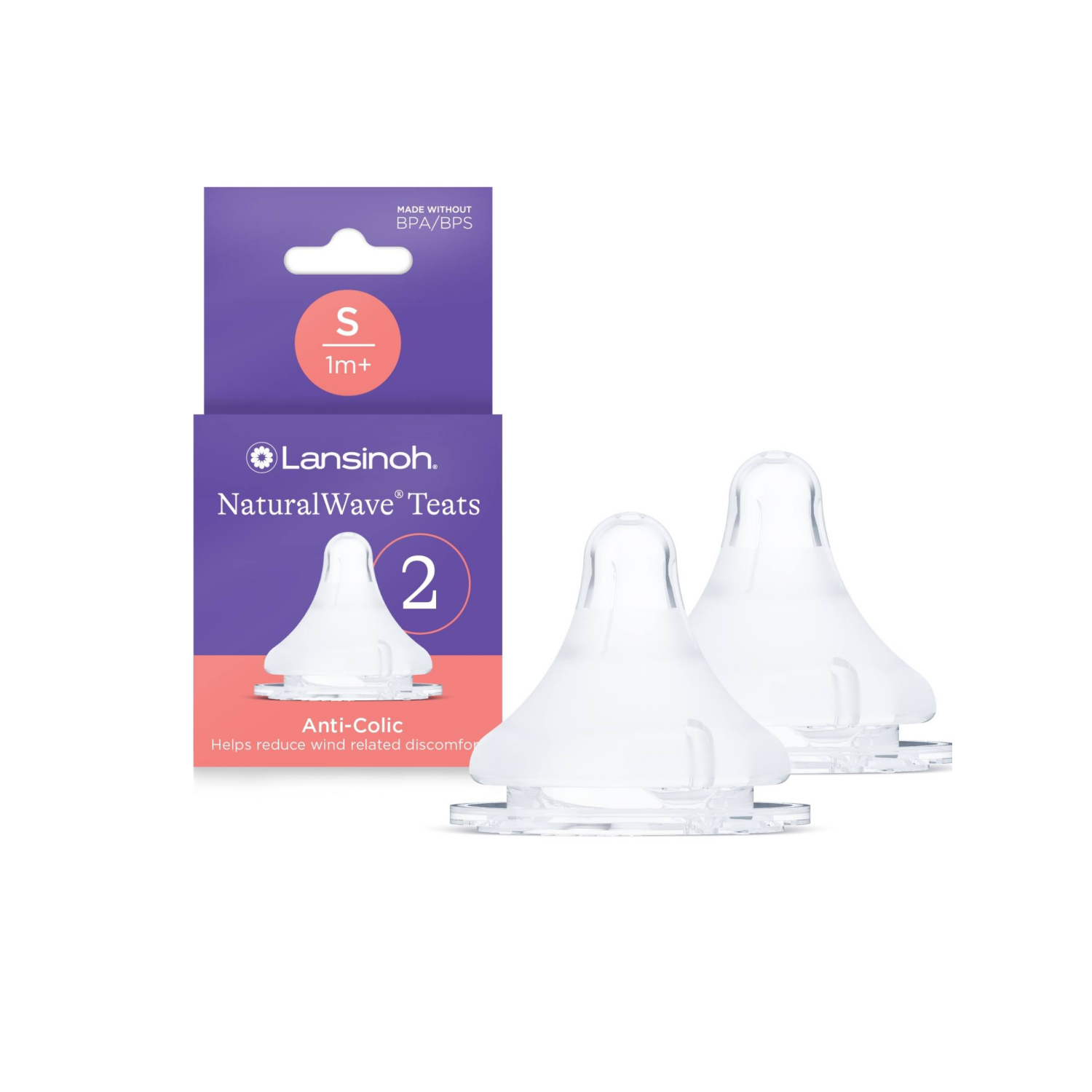 George Clear Lansinoh 2 Pack Naturalwave Slow Flow Teat
