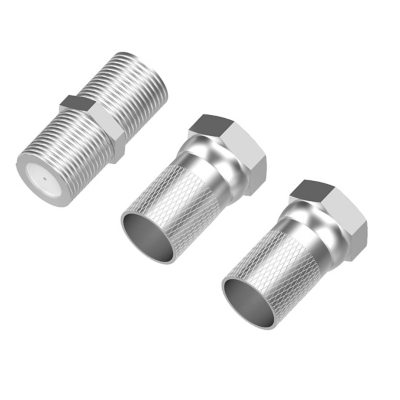 Groov-e Coax Connecting Kit - 3 Piece - Silver