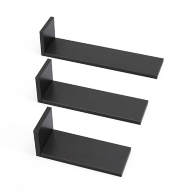 Tutti Bambini Rio Set Of Three L-shaped Wall Shelves Slate Grey, Grey