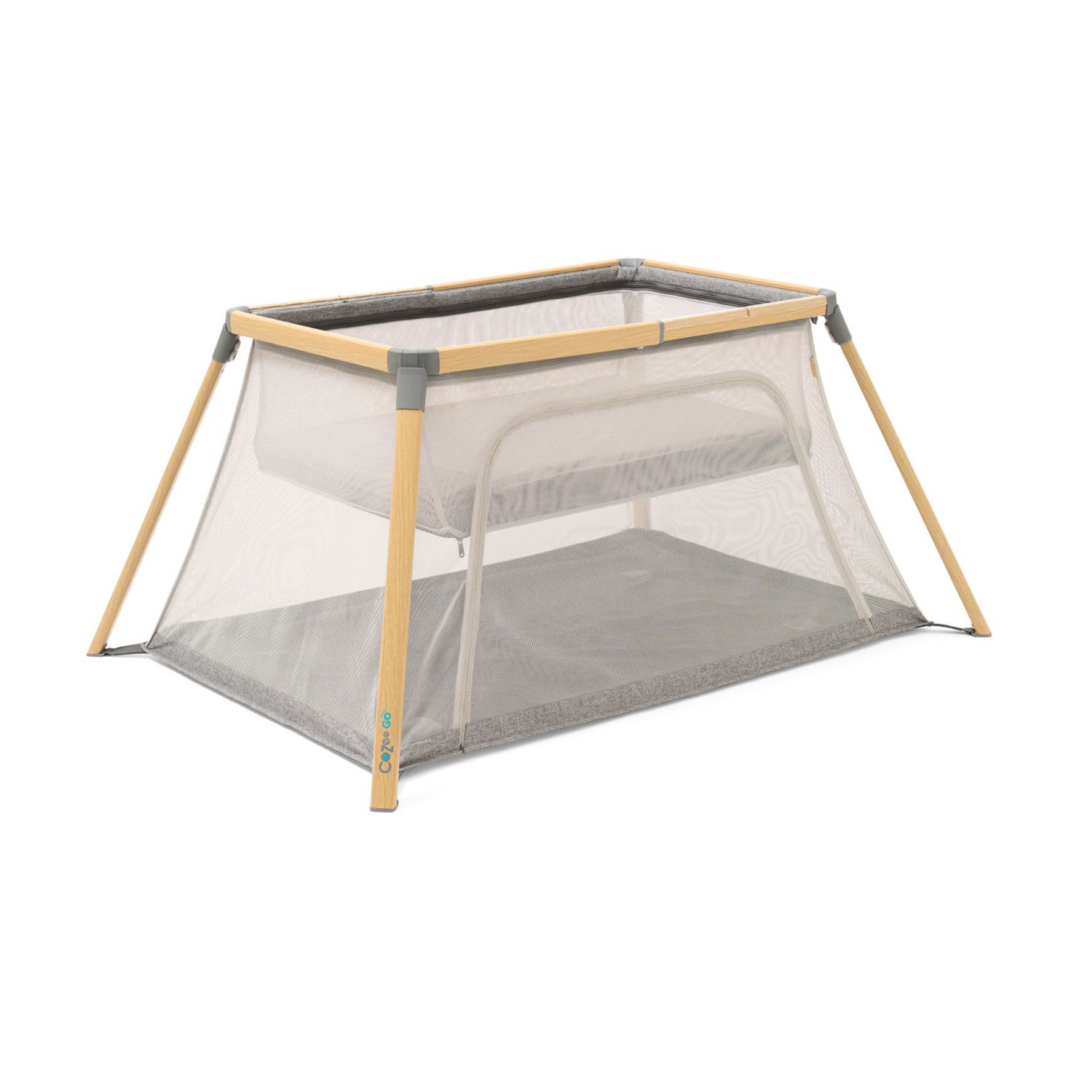 George Grey Tutti Bambini Oak & Charcoal Cozee Go Travel Cot