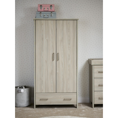 OBaby Nika Double Wardrobe Grey Wash, Grey