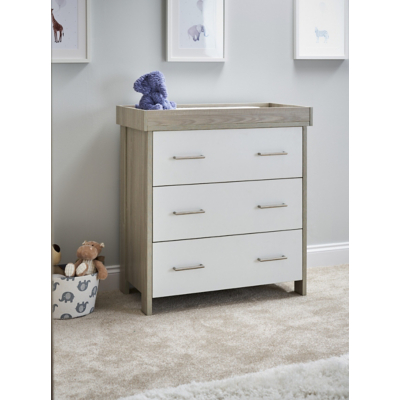 OBaby Nika Changing Unit Grey Wash and White, White
