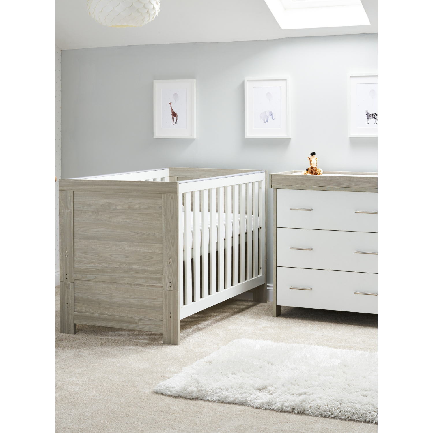 Obaby Nika 2 Piece Room Set, White/Grey - Image 6